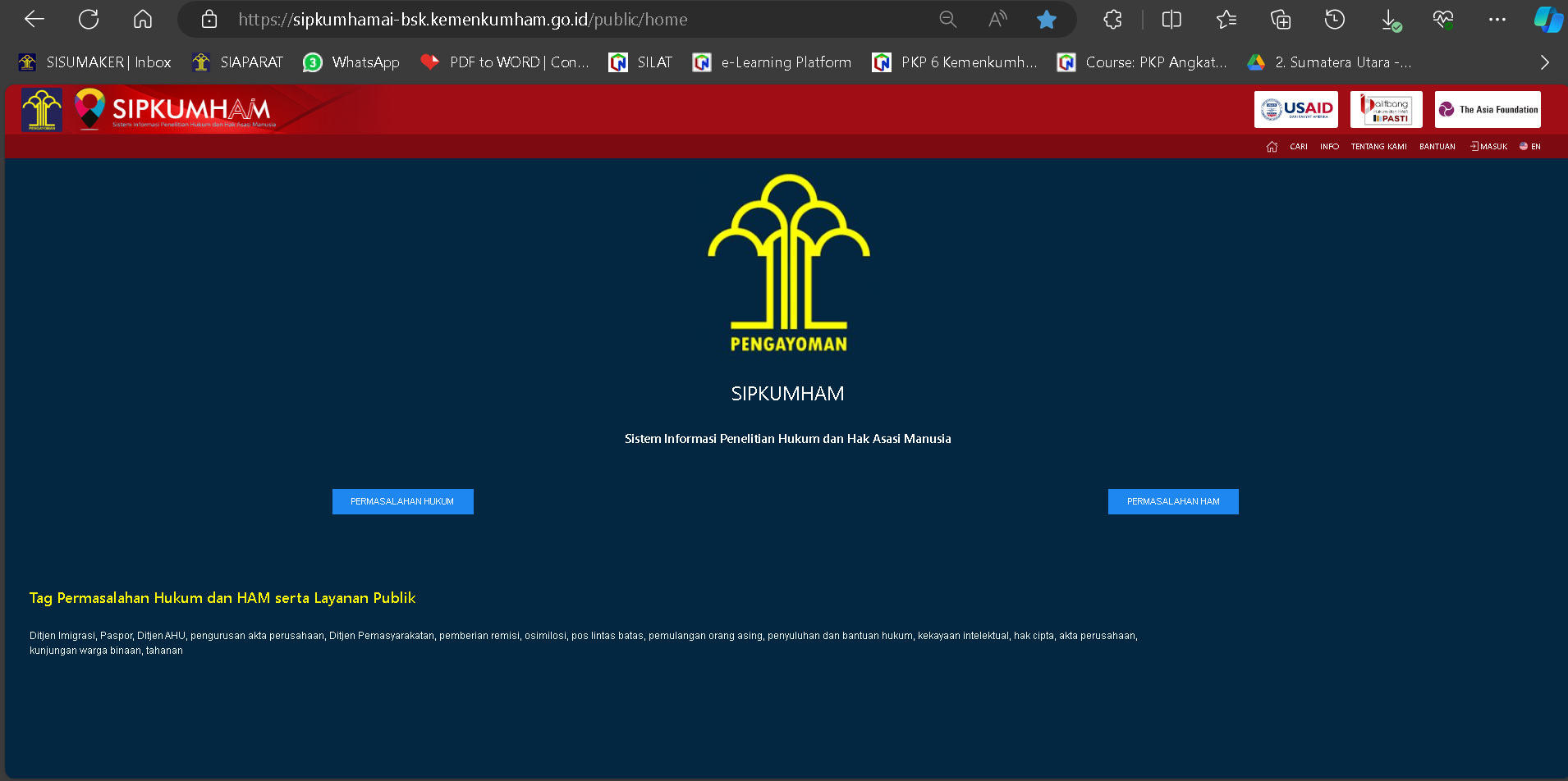 Sistem Informasi Penelitian Hukum dan HAM (SIPKUMHAM)